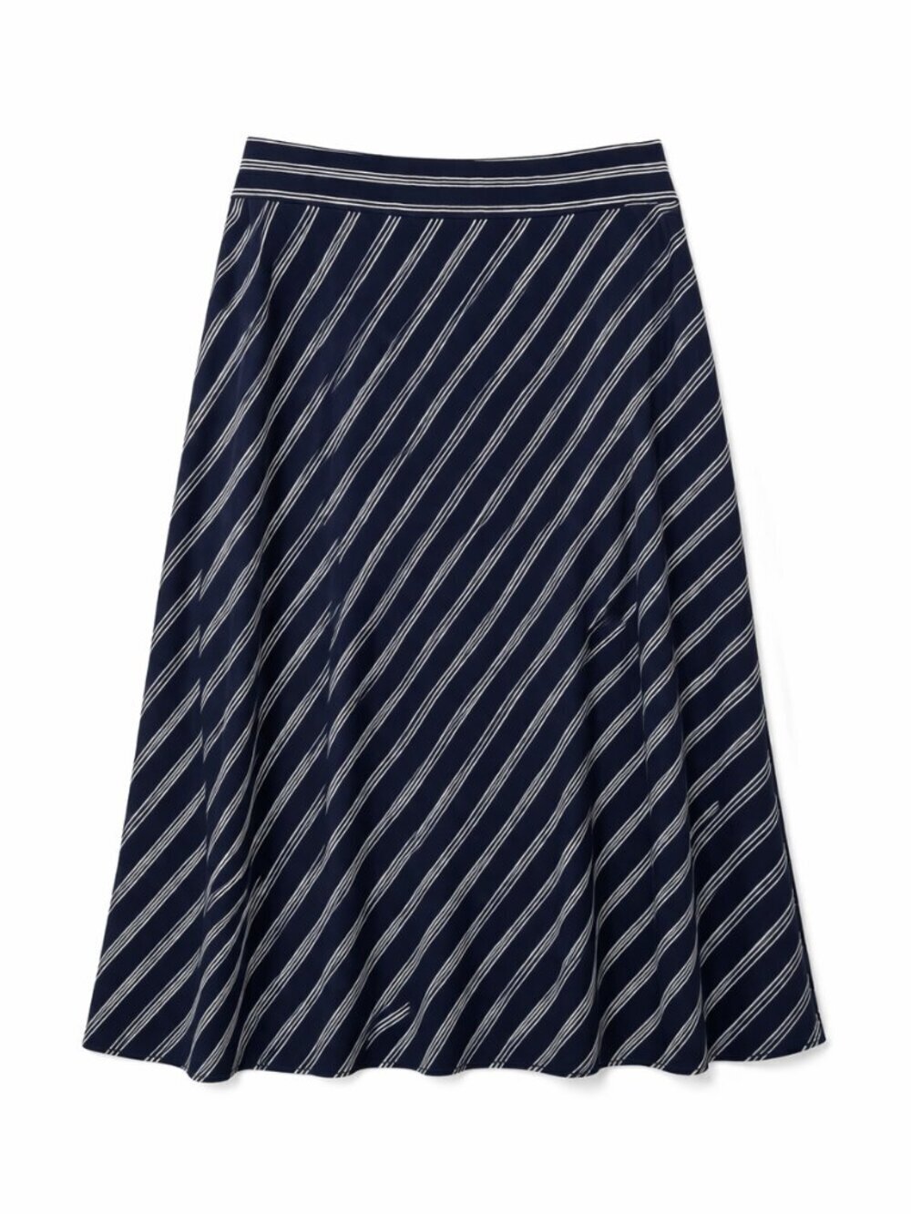 Talbots Skirt Size 2xp 2x Petite Navy Blue White Stripe Pull On Comfort Nautical